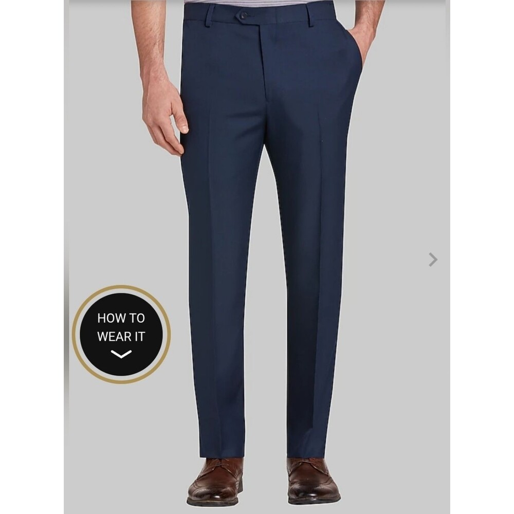 Preston & York Travel Smart Classic Men's Navy Dress Pants Size 40x30